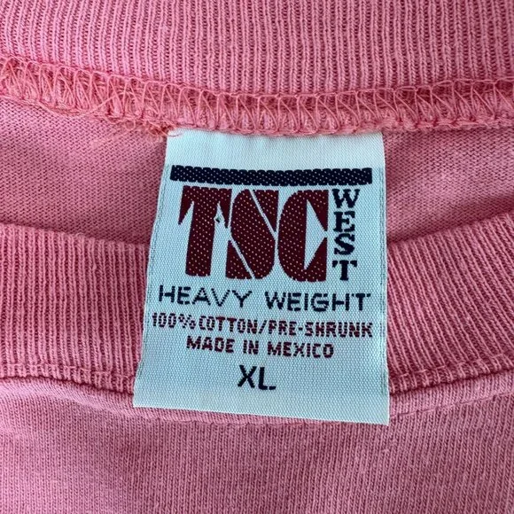 TSC West Heavy Weight T Shirt San Francisco Cable Car Size XL Pink Cotton - Picture 6 of 11